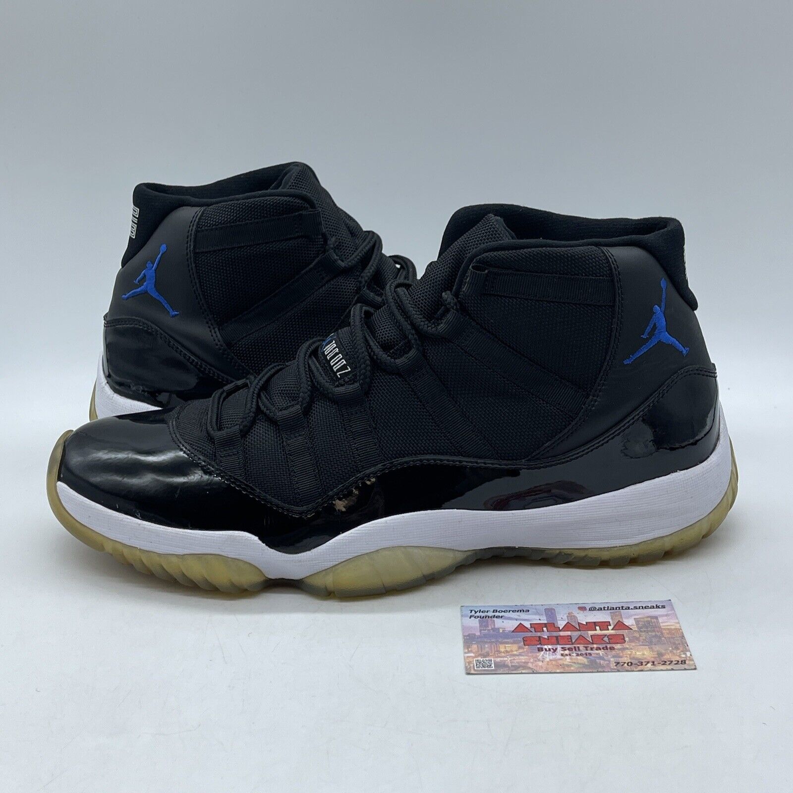 Size 12 - Air Jordan 11 Retro 2009 Space Jam Blue Black Suede White (378037-041)