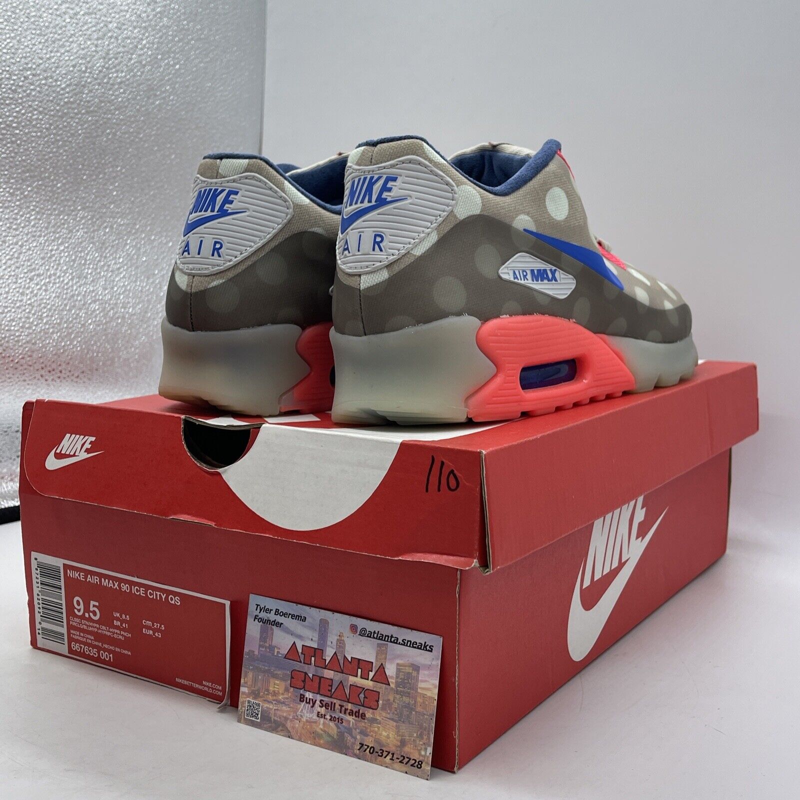 Size 9.5 - Nike Air Max 90 Ice City Qs NYC