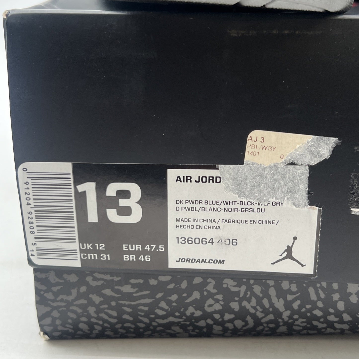 Size 13 - Air Jordan 3 Retro Powder Blue (136064-406)