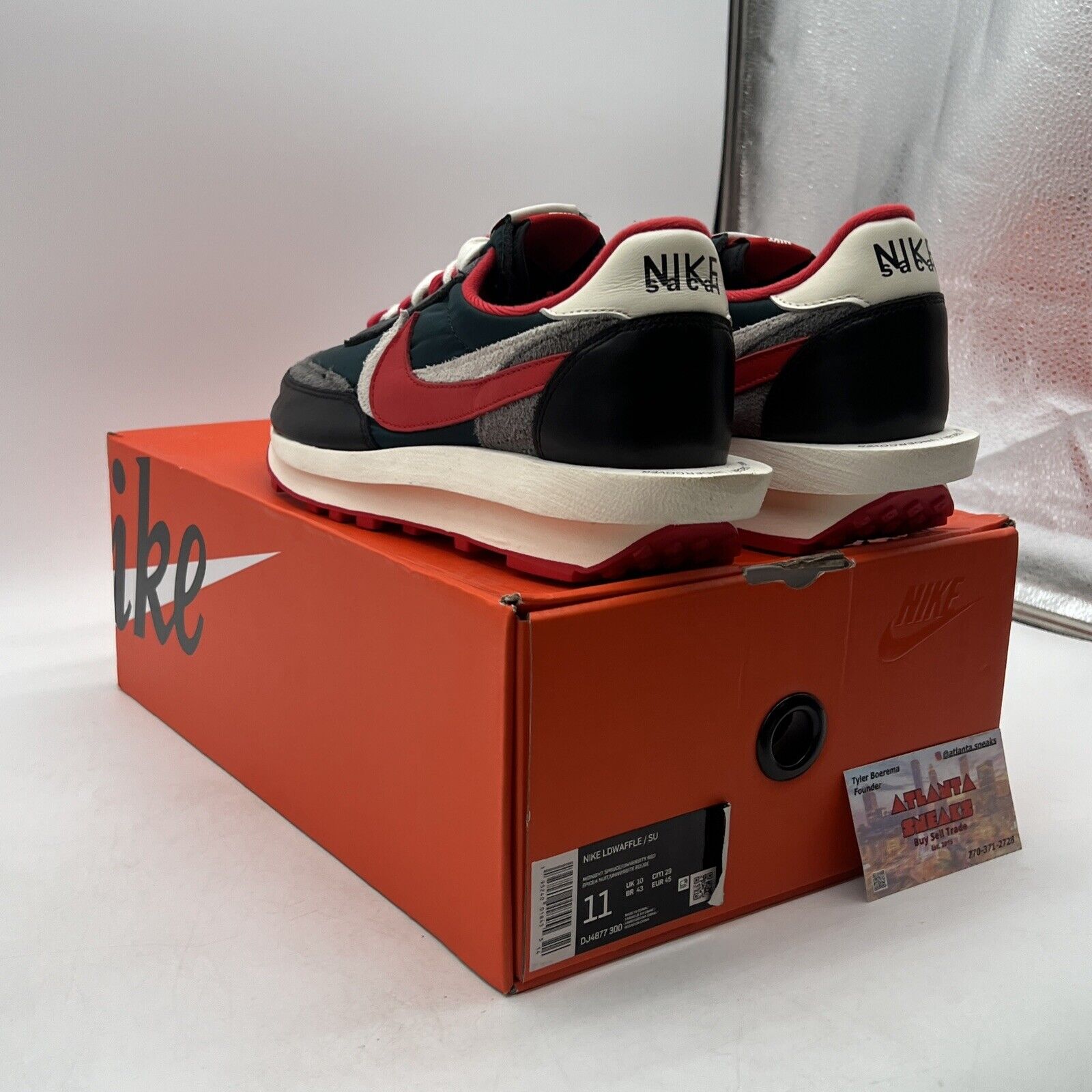 Size 11 - Nike sacai x Undercover x LDWaffle Midnight Spruce University Red