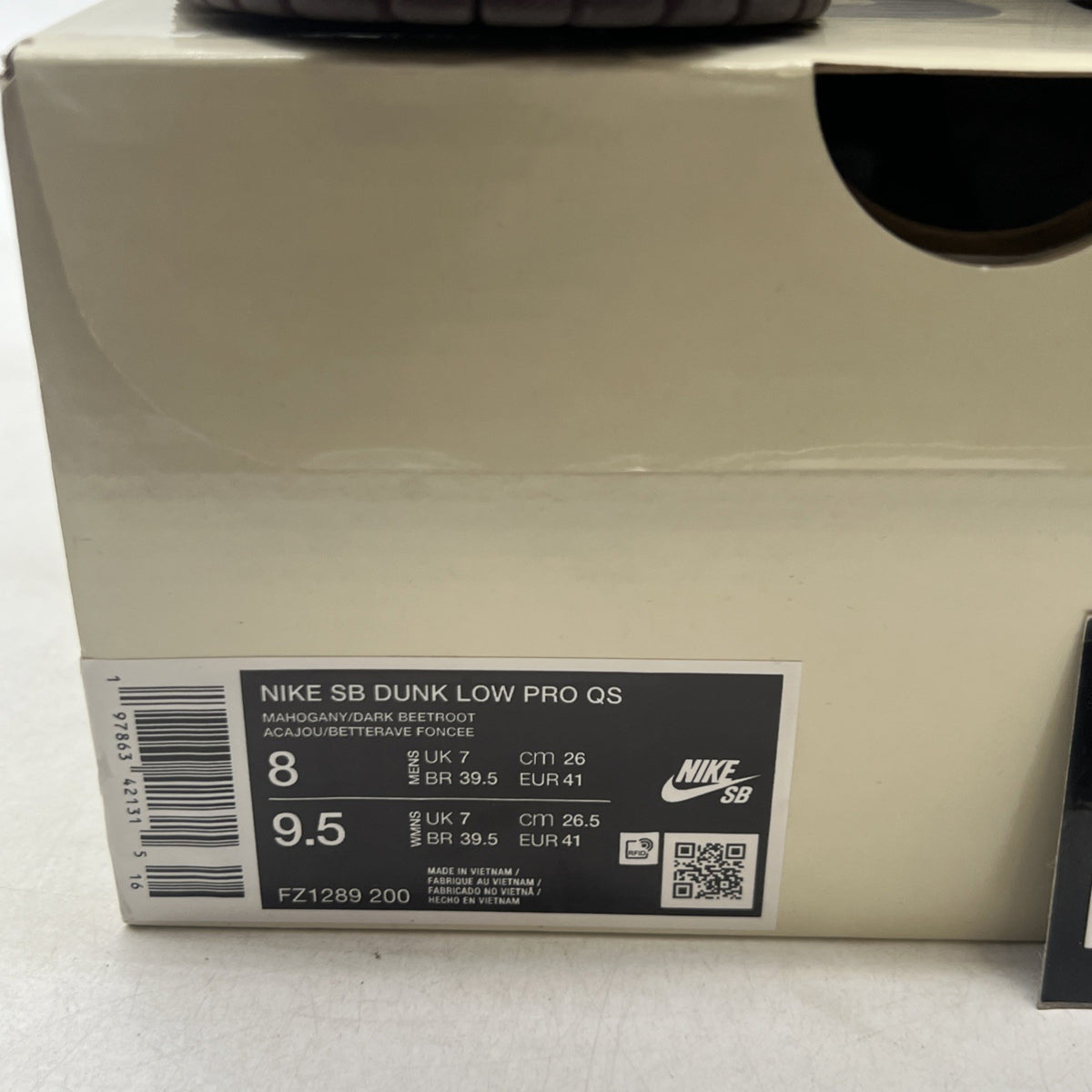 Size 8 - RIOT Skateshop x Nike Dunk Pro SB QS Low Mahogany Dark Beetroot