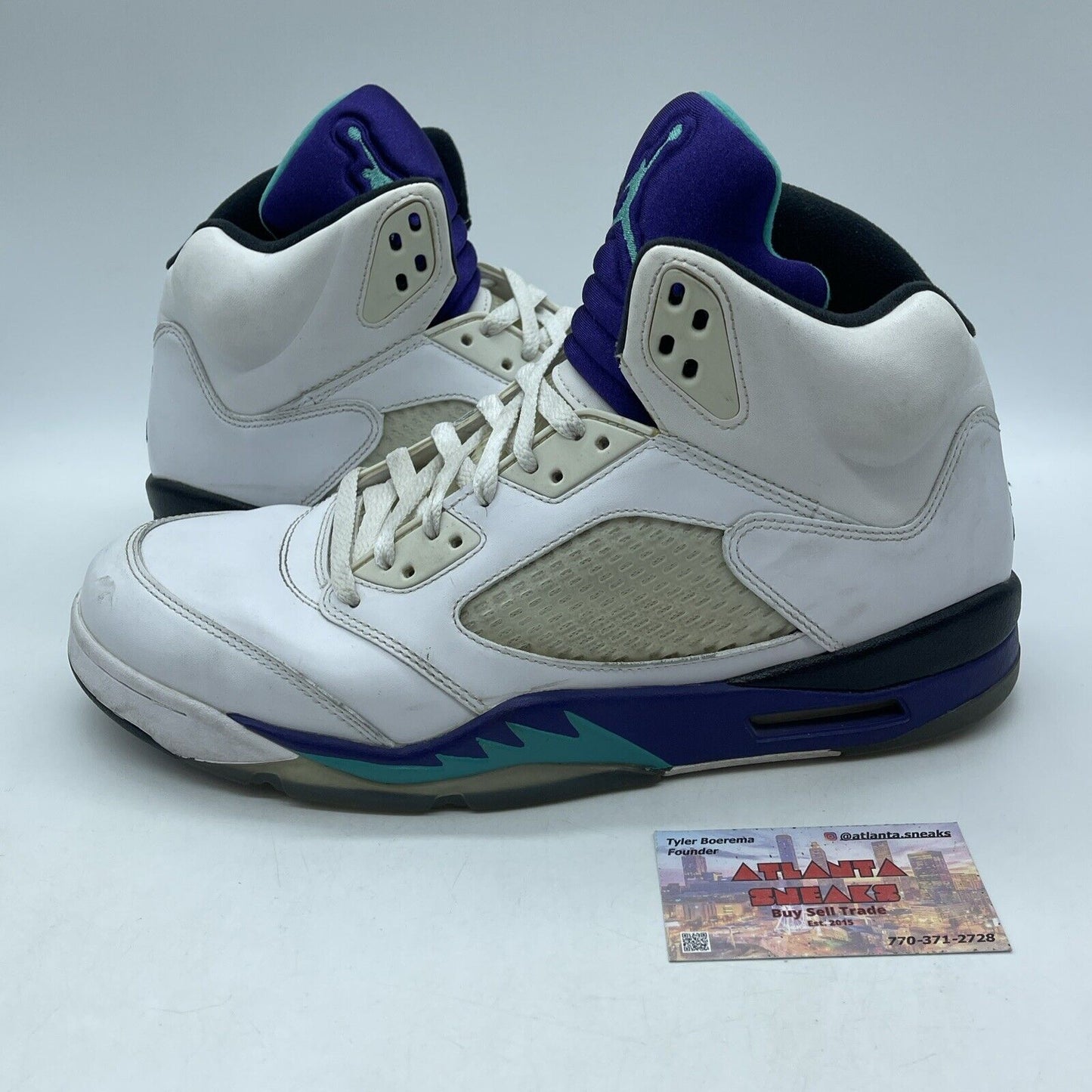 Size 12 - Jordan 5 Retro Grape Black Blue White Leather (136027-108)