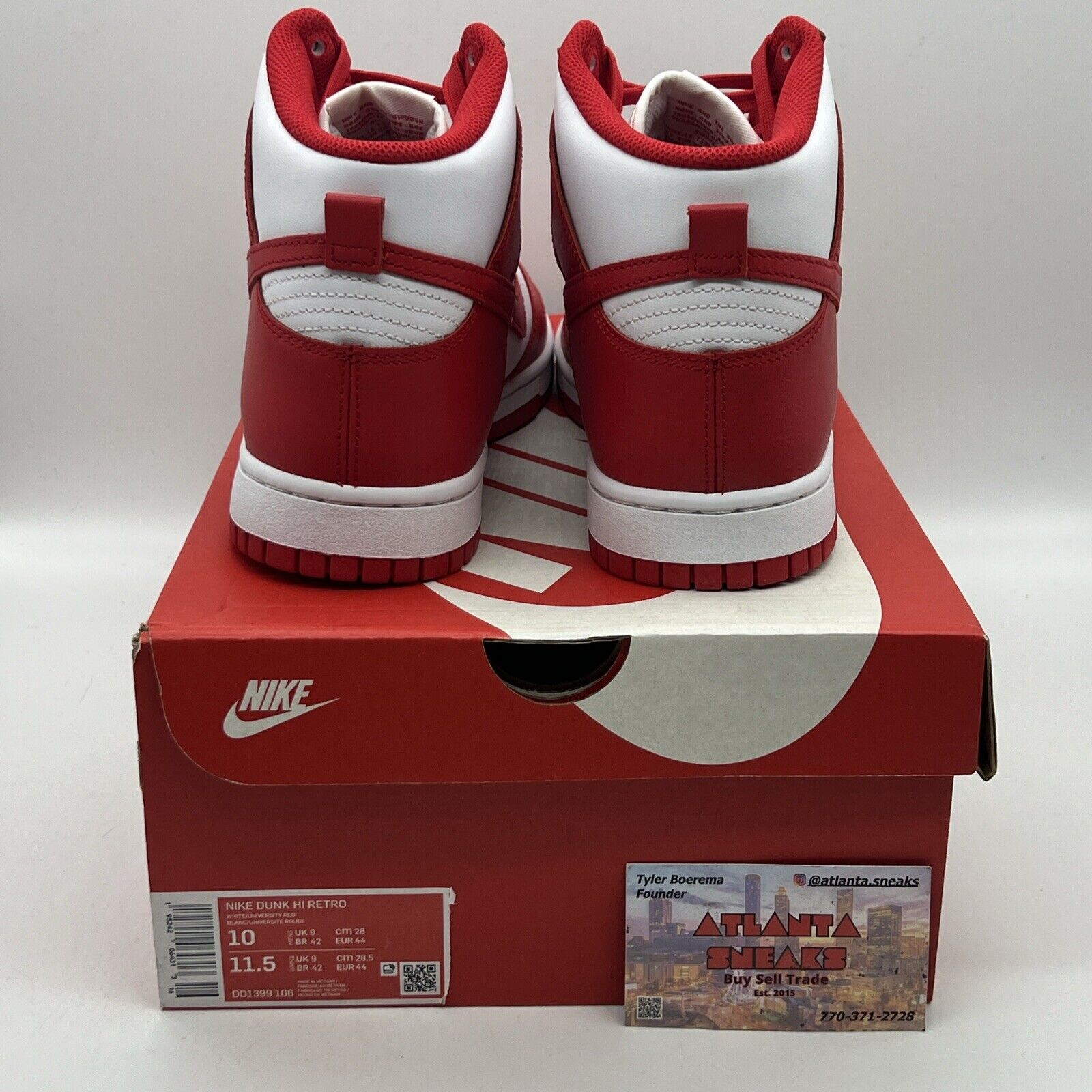 Size 10 - Nike Dunk High University Red Brand New Og All