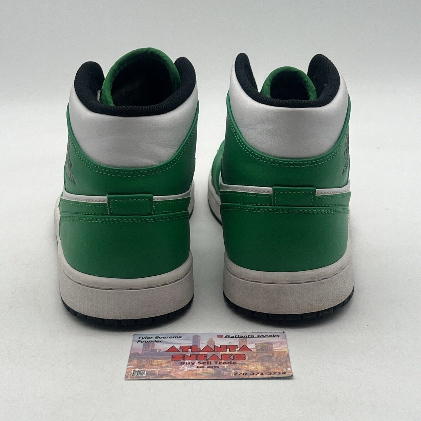 Size 10 - Air Jordan 1 Mid Lucky Green White Leather (DQ8426-301)