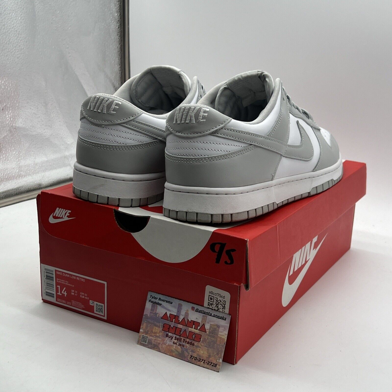 Size 14 - Nike Dunk Low Grey Fog White Leather (DD1391-103)