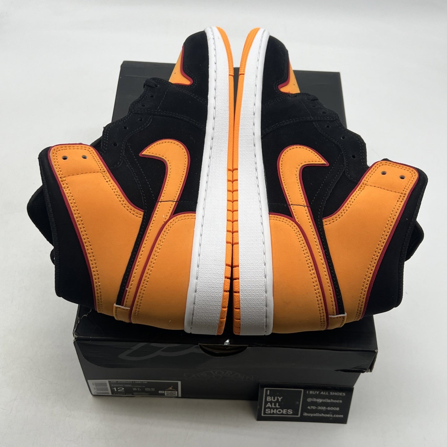 Size 12 - Air Jordan 1 Mid SE Fat Tongue Vivid Orange Black (FJ4923-008)