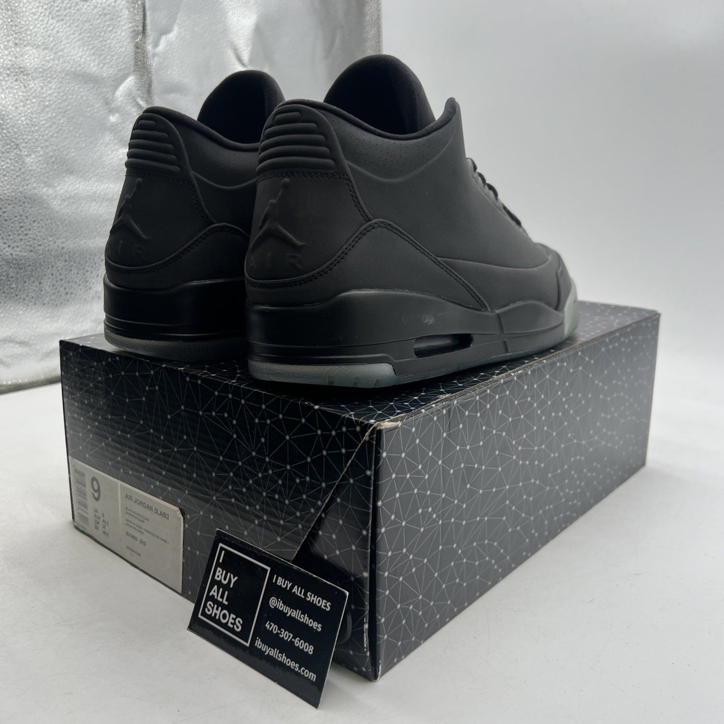 Size 9 - Air Jordan 3 5Lab3 Reflective Black (631603-010)