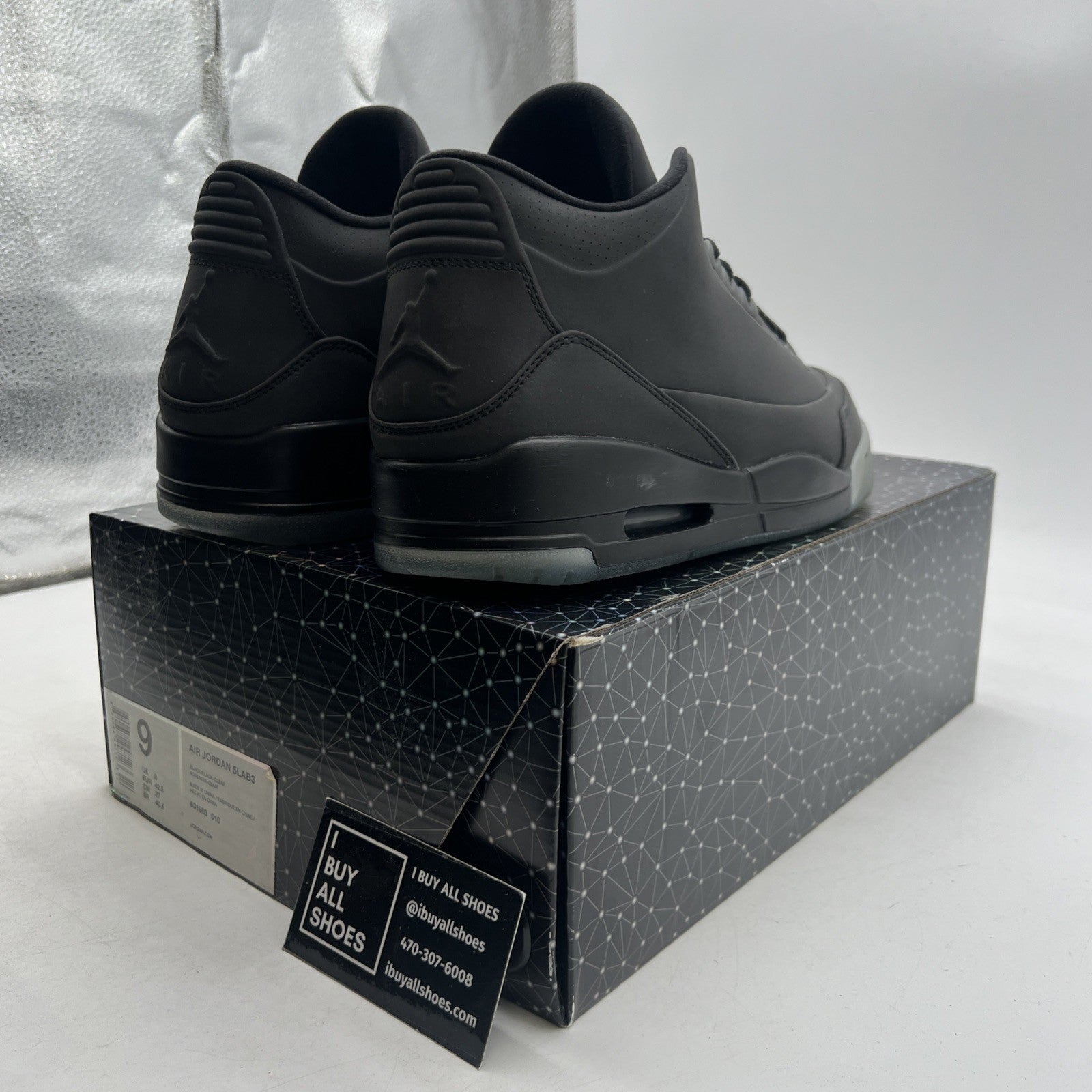 Size 9 - Air Jordan 3 5Lab3 Reflective Black (631603-010)