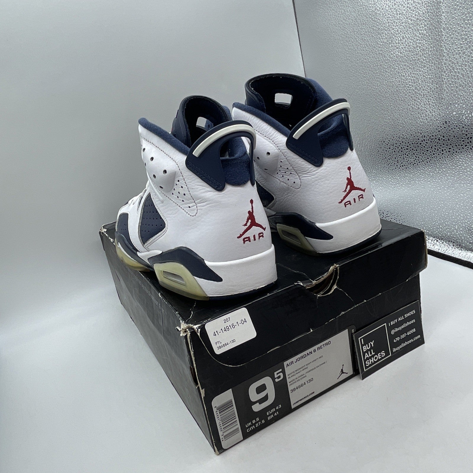 Size 9.5 - Air Jordan 6 Retro 2012 Olympic (384664-130)