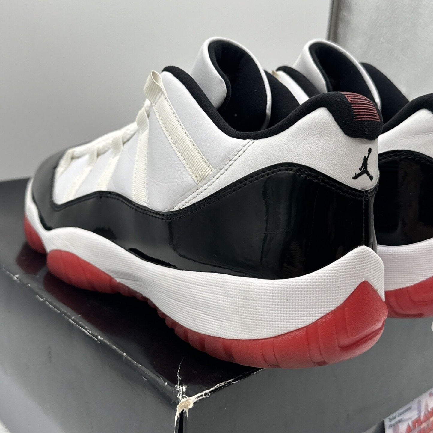 Size 13 - Jordan 11 Retro Low Concord-Bred White Black Tuxedo Red Sole Icy Cream