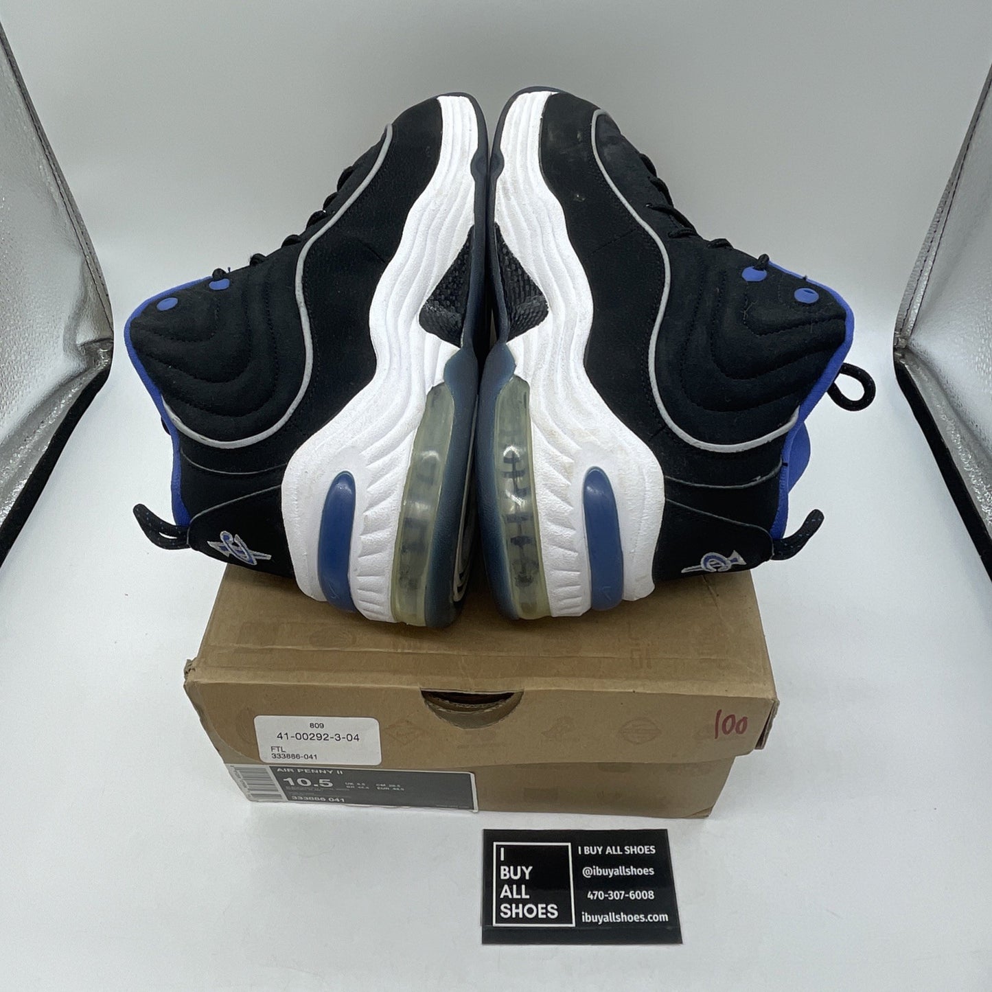 Size 10.5 - Nike Air Penny 2 Black Royal Blue White Suede (333886-041)