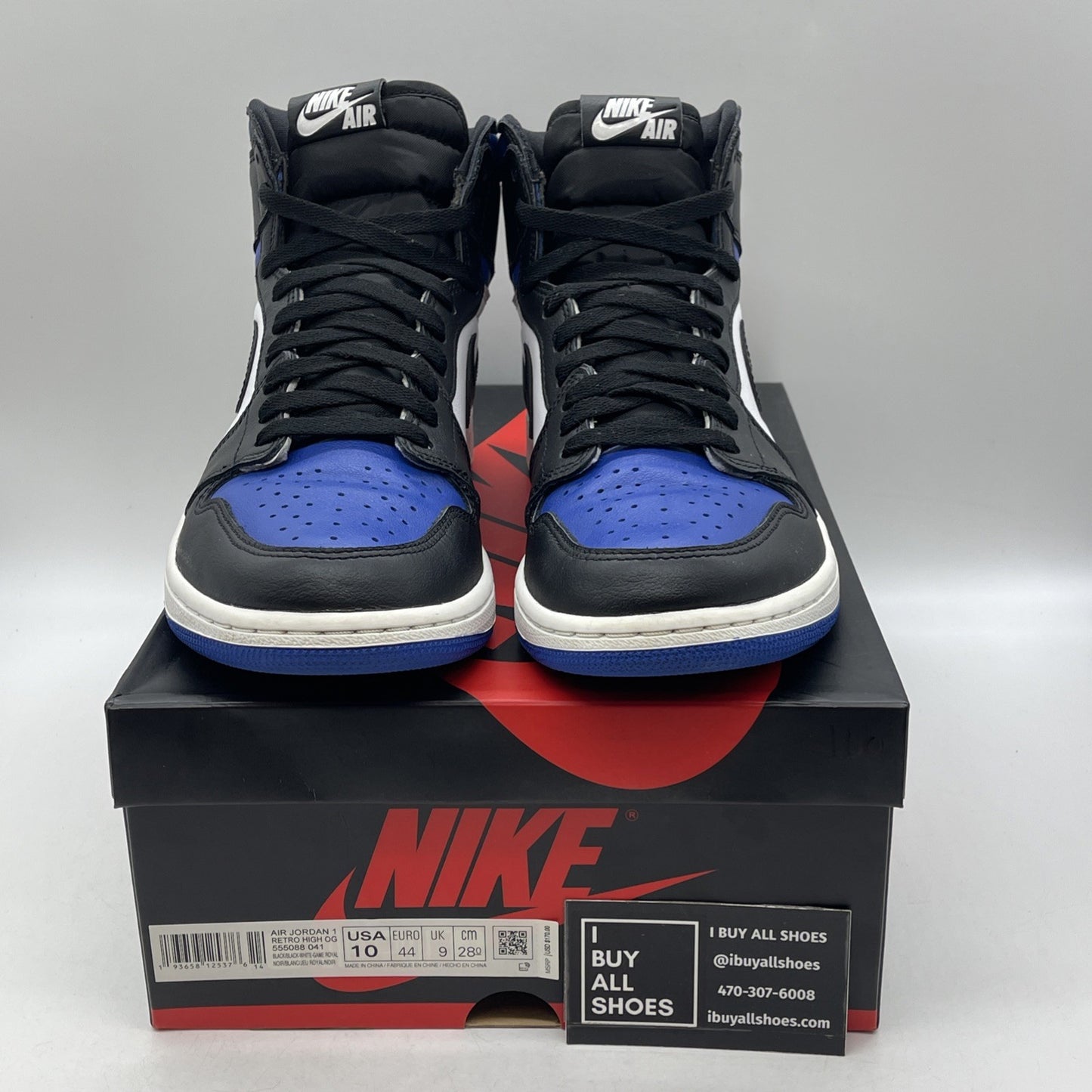 Size 10 - Air Jordan 1 Retro OG High Royal Toe (555088-041)