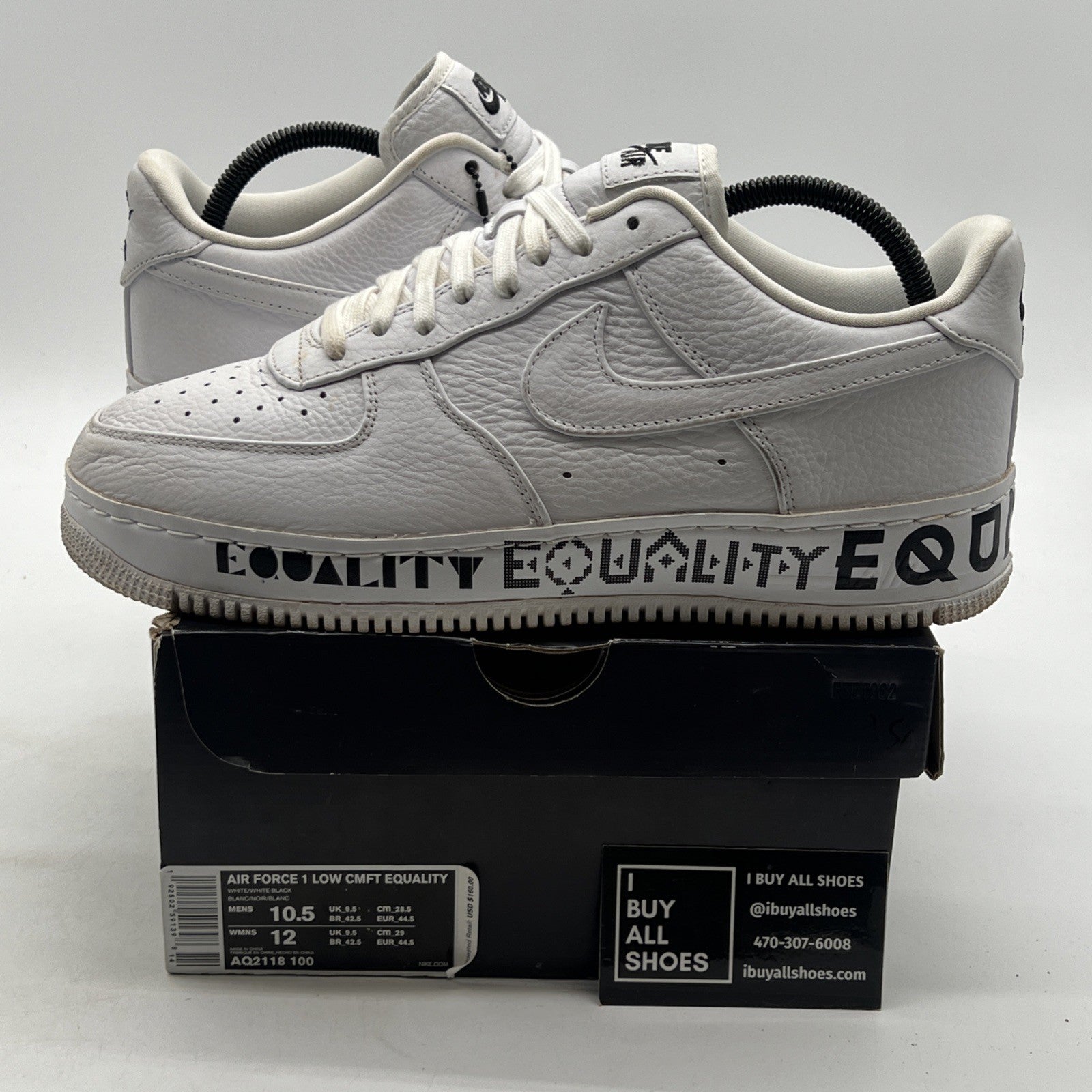 Size 10.5 - Nike Air Force 1 CMFT Low Equality (AQ2118-100)
