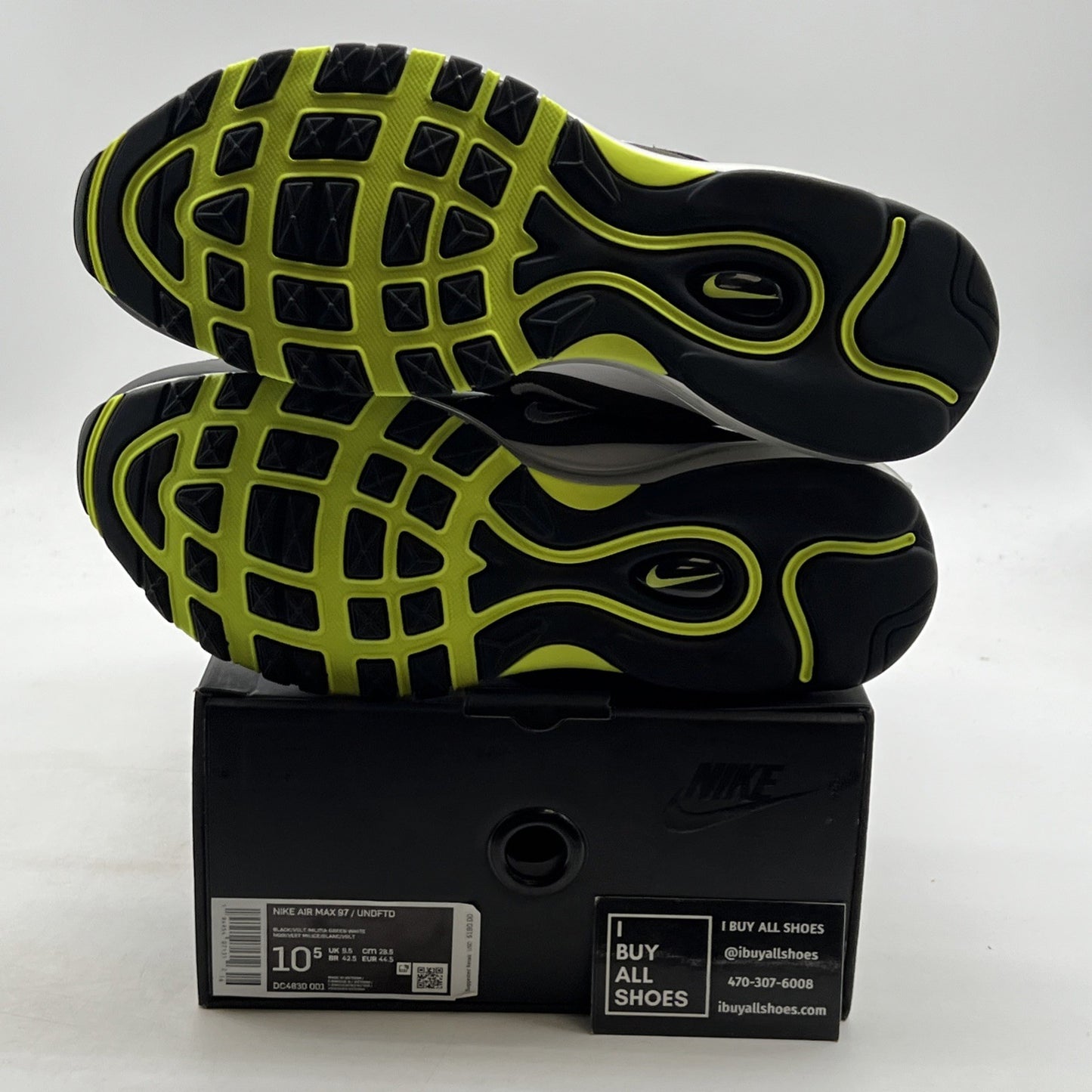 Size 10.5 - Nike Undefeated x Air Max 97 Black Volt (DC4830-001)