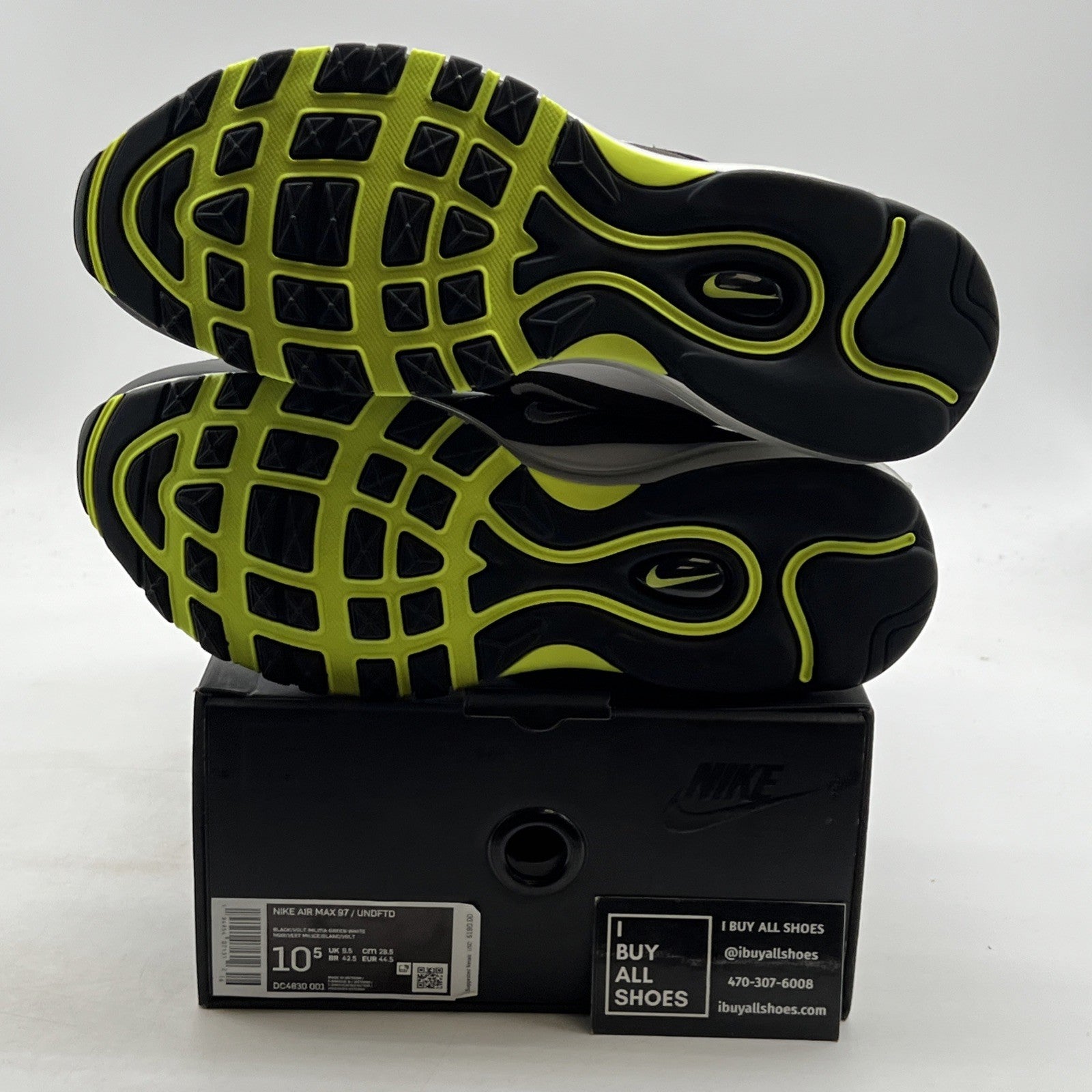 Size 10.5 - Nike Undefeated x Air Max 97 Black Volt (DC4830-001)