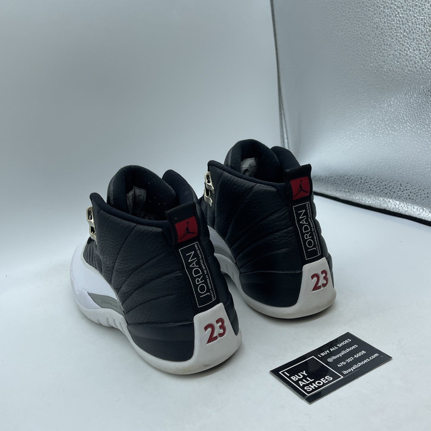 Size 9 - Jordan 12 Retro Mid Playoff Black White Red Leather (CT8013-006)