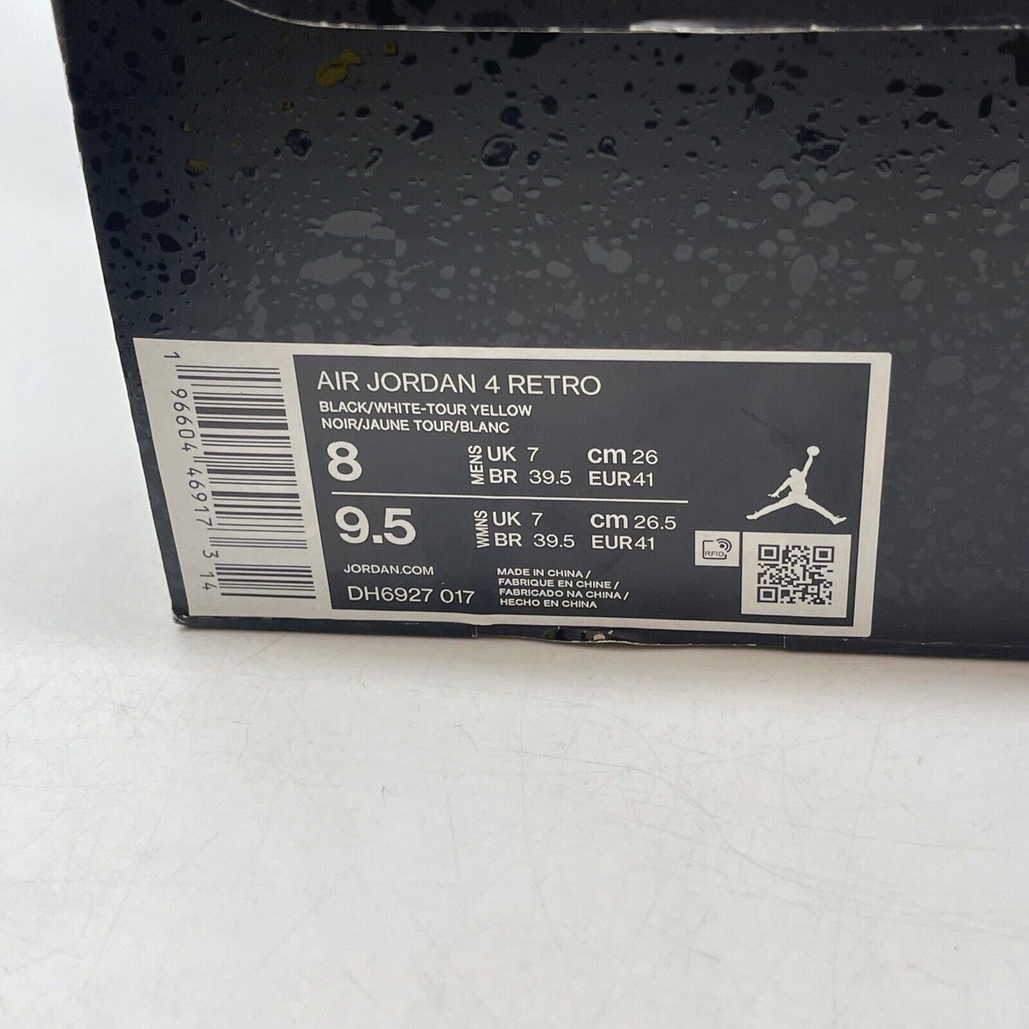 Size 8 - Jordan 4 Retro Mid Thunder Black Yellow Suede (DH6927-017)