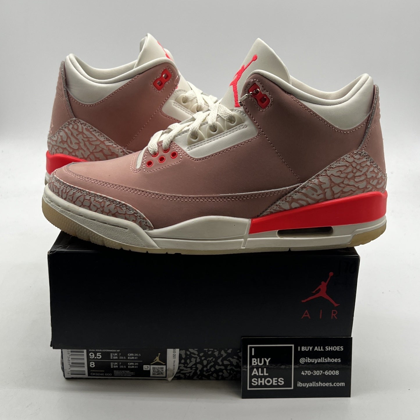 Size 9.5 - Air Jordan 3 Retro Rust Pink W (CK9246-600)