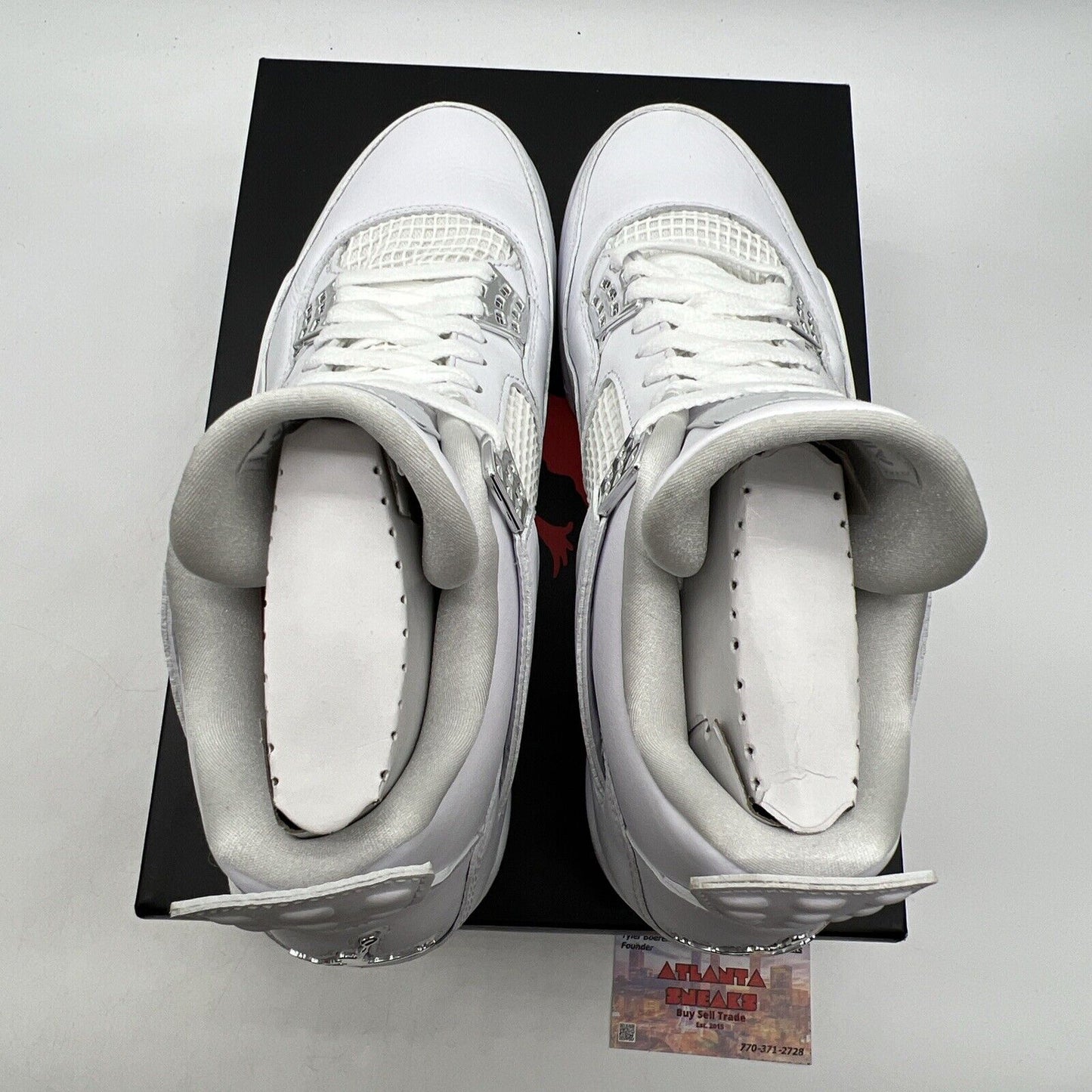 Size 11 - Jordan 4 Retro Mid Pure Money Silver Leather (308497-100)