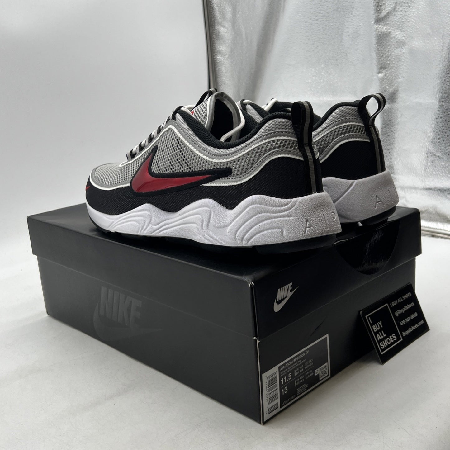 Size 11.5 - Nike Air Zoom Spiridon SP 2024 Silver Red (HF9117-001)