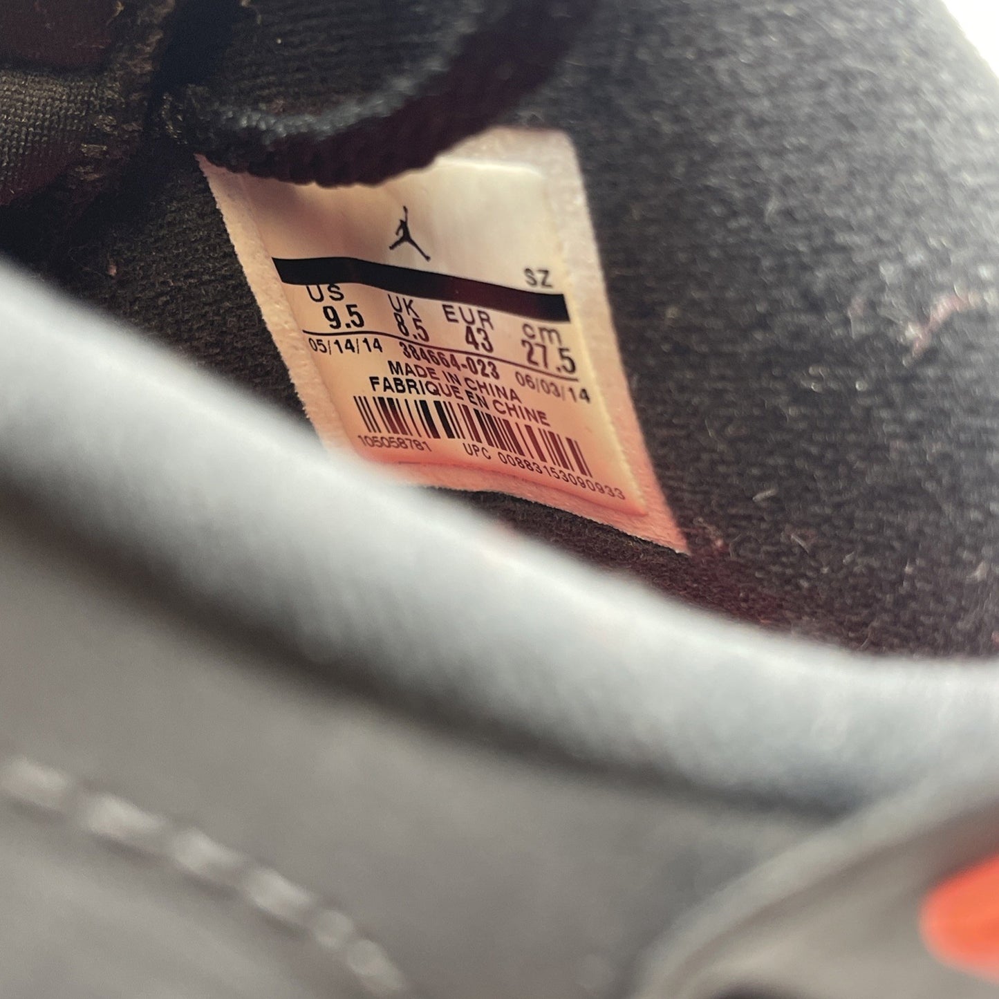 Size 9.5 - Jordan 6 Retro Infrared Black Suede (384664-023)