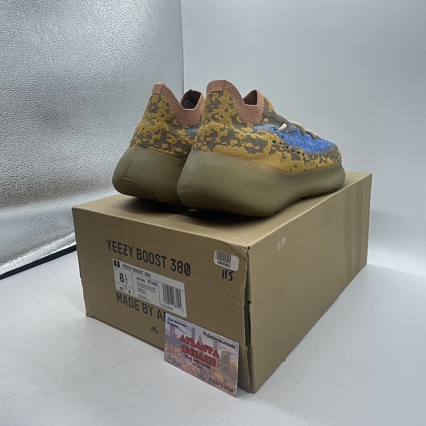 Size 8.5 - adidas Yeezy Boost 380 Blue Oat Non-Reflective