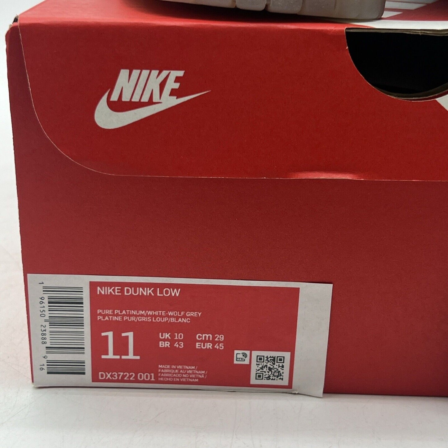 Size 11 - Nike Dunk Low Wolf Grey Pure Platinum Suede (DX3722-001)