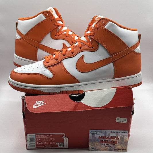 Size 13 - Nike Dunk High SP Syracuse 2021 White Orange College Icy Ships Asap.