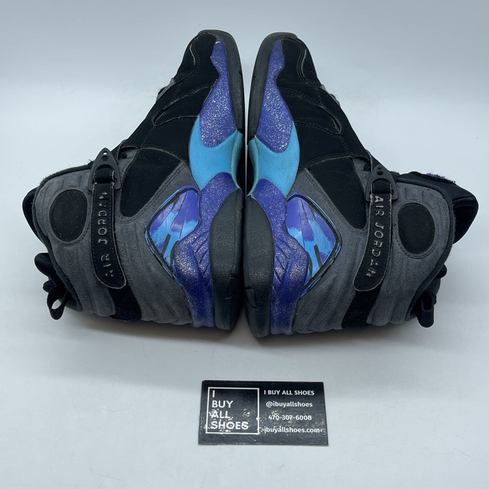 Size 8.5 - Air Jordan 8 Retro 2007 Aqua Black Purple Grey Suede (305381-025)