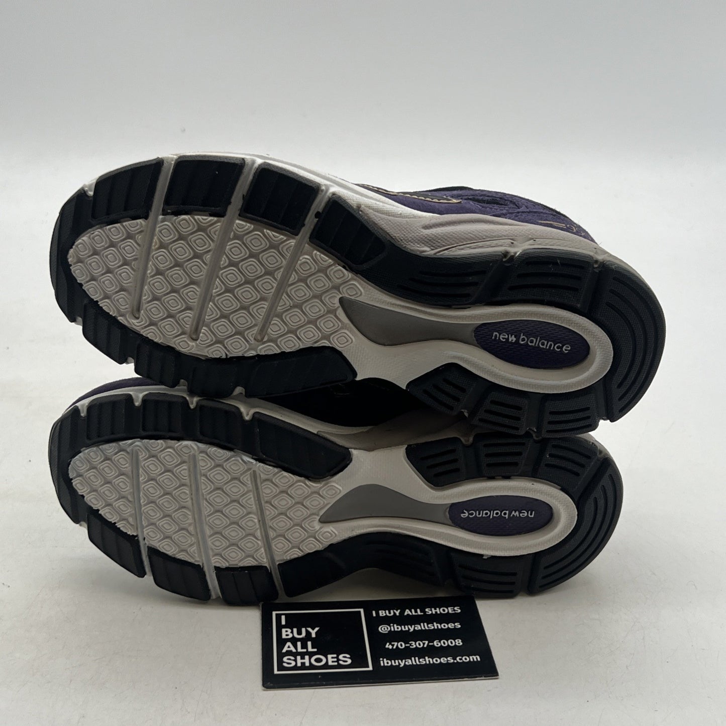 Size 2 - New Balance 990v4 Black/Purple Suede - (KJ990B4G)