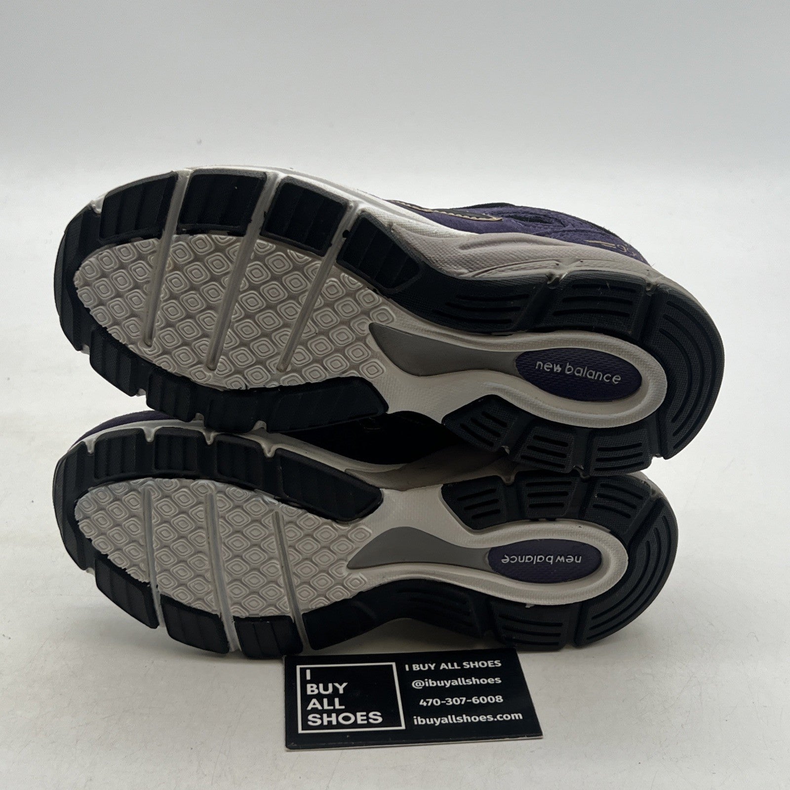 Size 2 - New Balance 990v4 Black/Purple Suede - (KJ990B4G)