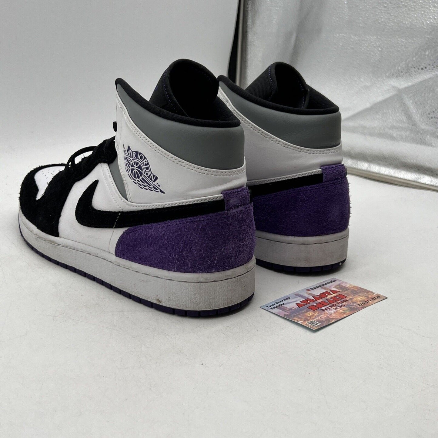 Size 13 - Air Jordan 1 SE Mid Varsity Purple Black White Suede (852542-105)