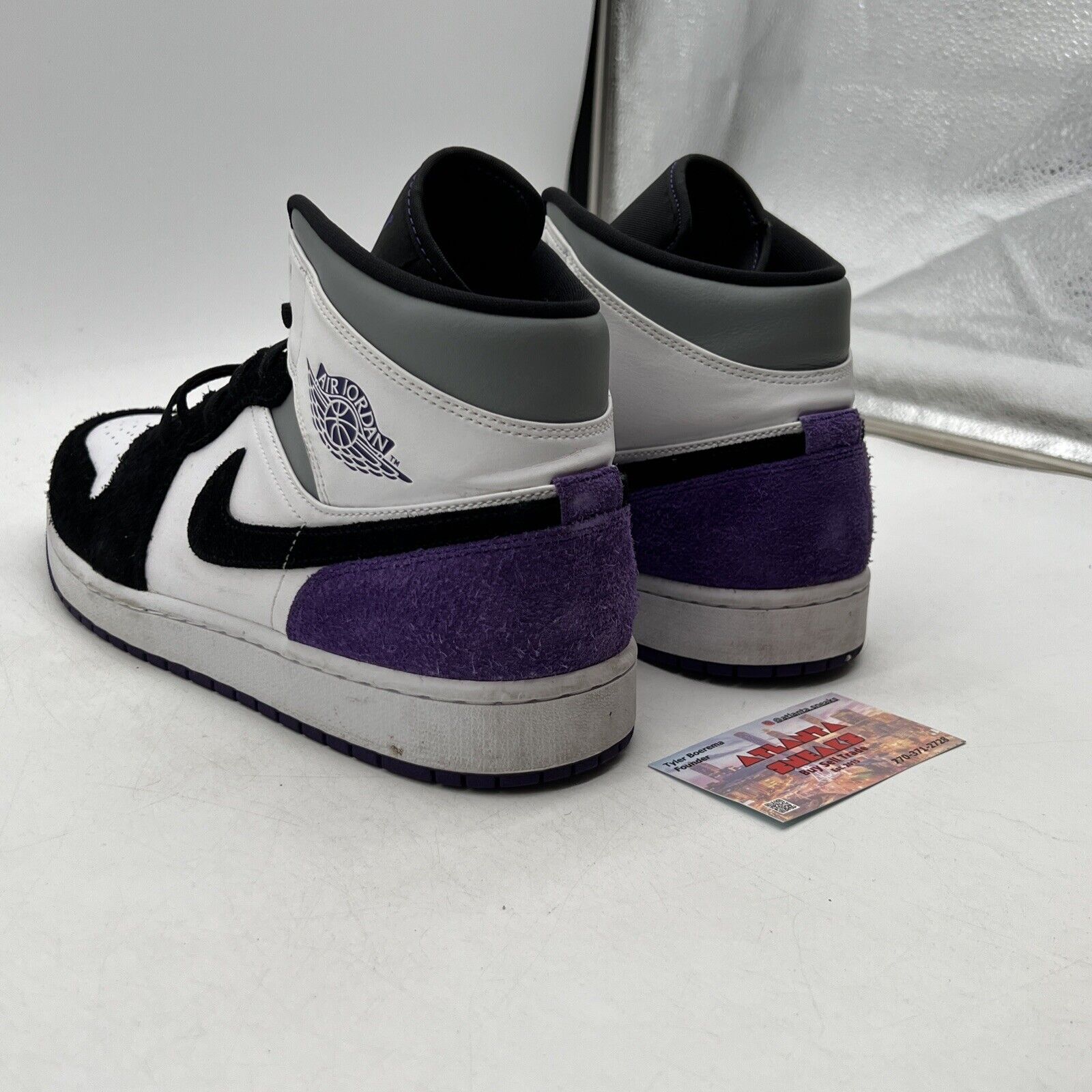 Size 13 - Air Jordan 1 SE Mid Varsity Purple Black White Suede (852542-105)