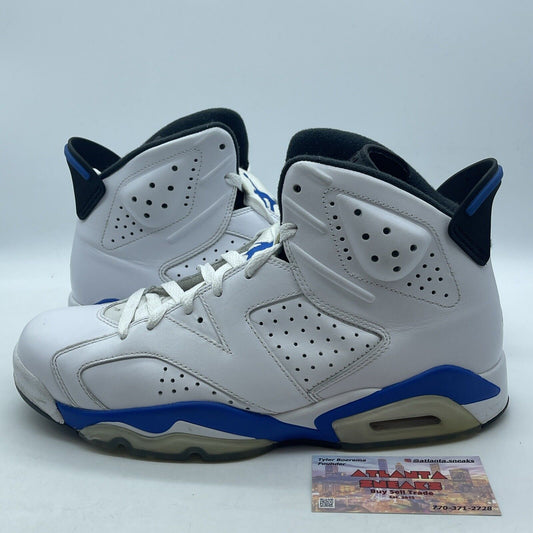 Size 9.5 - Air Jordan 6 Retro 2014 Sport Blue Black White (384664-107)