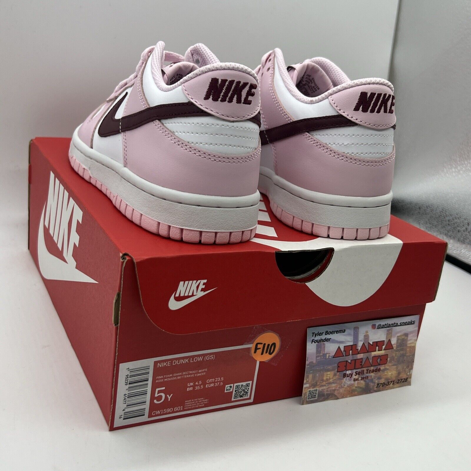 Size 5Y GS Dunk Low GS ‘Pink Foam’ Brand New Og All