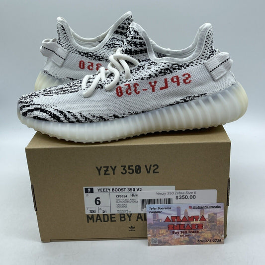 Size 6 - adidas Yeezy Boost 350 V2 Low Zebra Black White (CP9654)