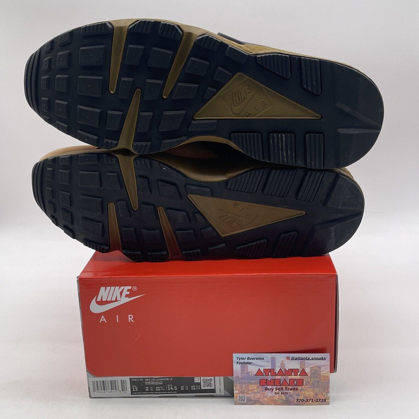 Size 13 - Nike Air Huarache LE Praline Brown Black Suede Leather (DH8143-201)