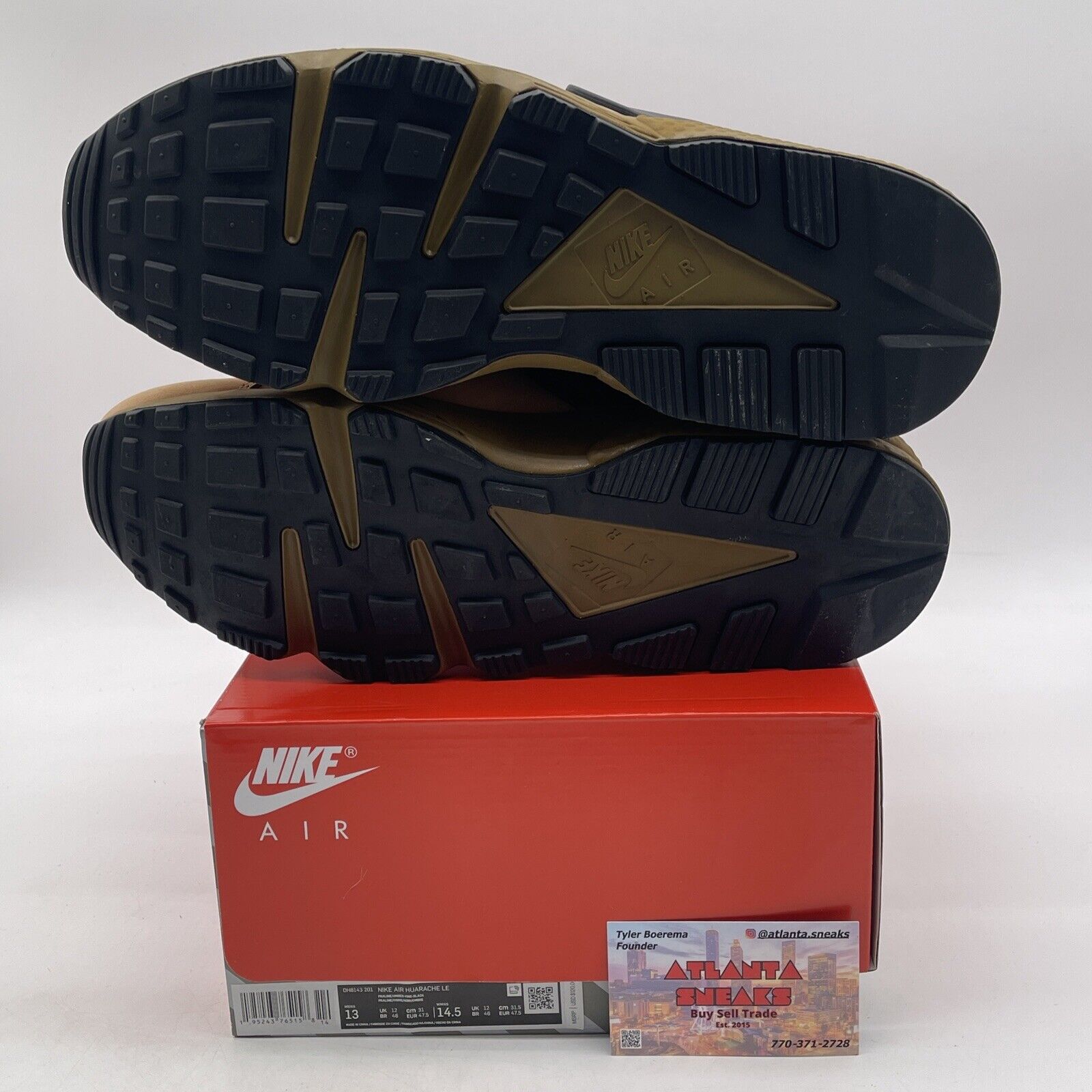 Size 13 - Nike Air Huarache LE Praline Brown Black Suede Leather (DH8143-201)