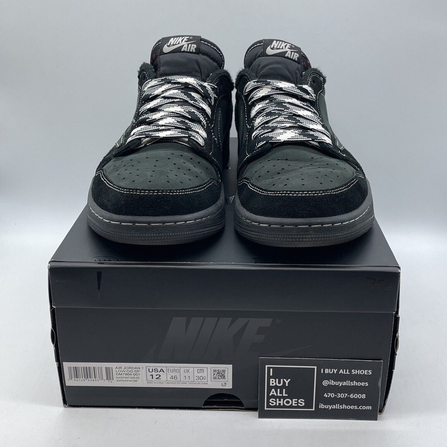 Size 12 - Jordan 1 Retro Low OG SP x Travis Scott Black Phantom (DM7866-001)