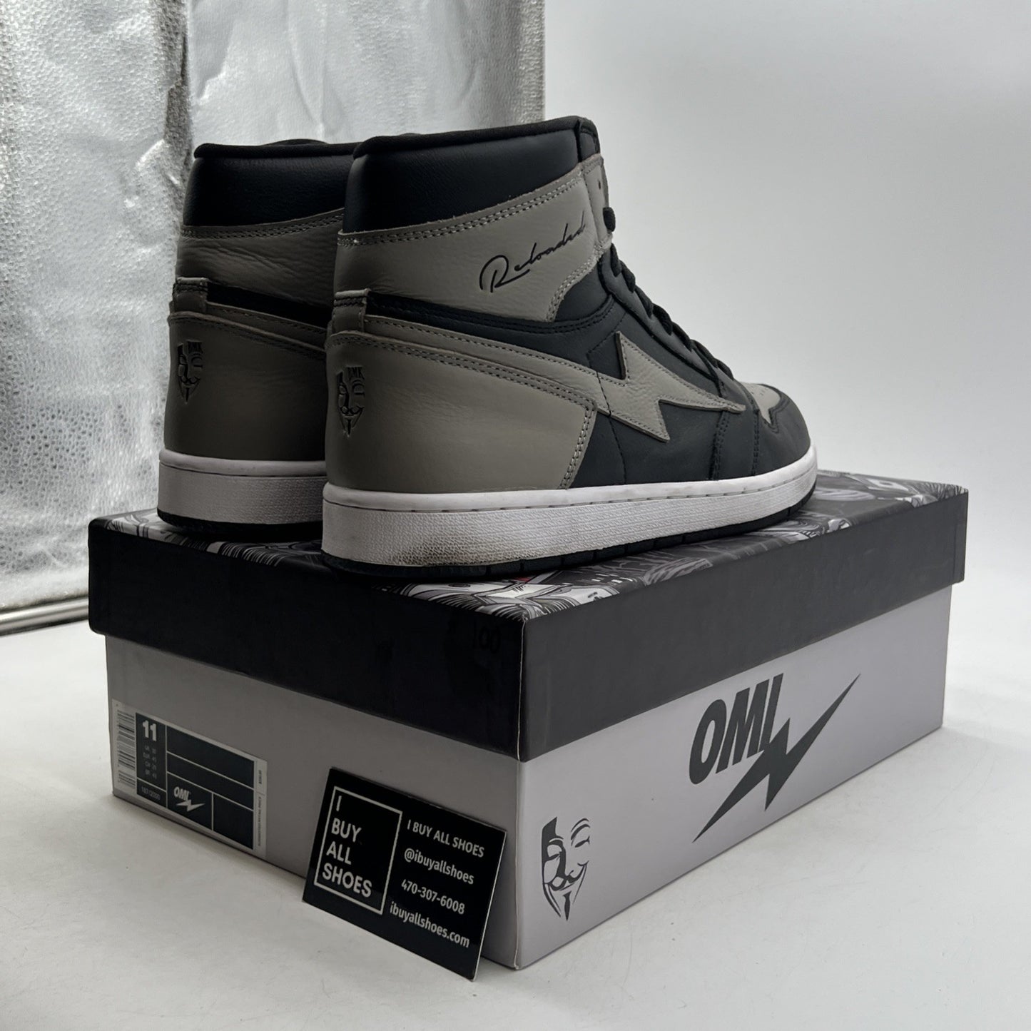Size 11 - Kool Kiy Reeves Shadow Black and Gray Thunder Bolt
