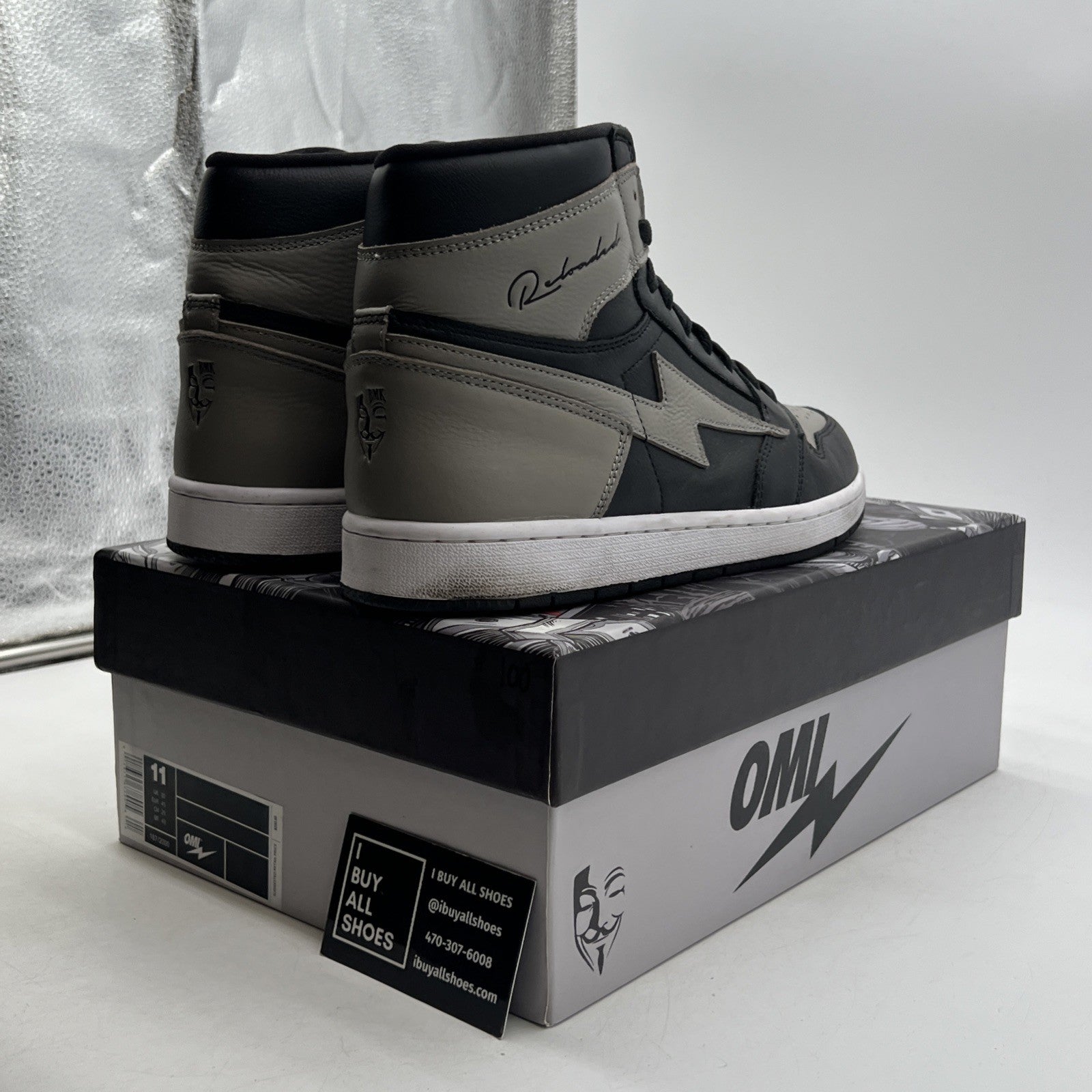 Size 11 - Kool Kiy Reeves Shadow Black and Gray Thunder Bolt