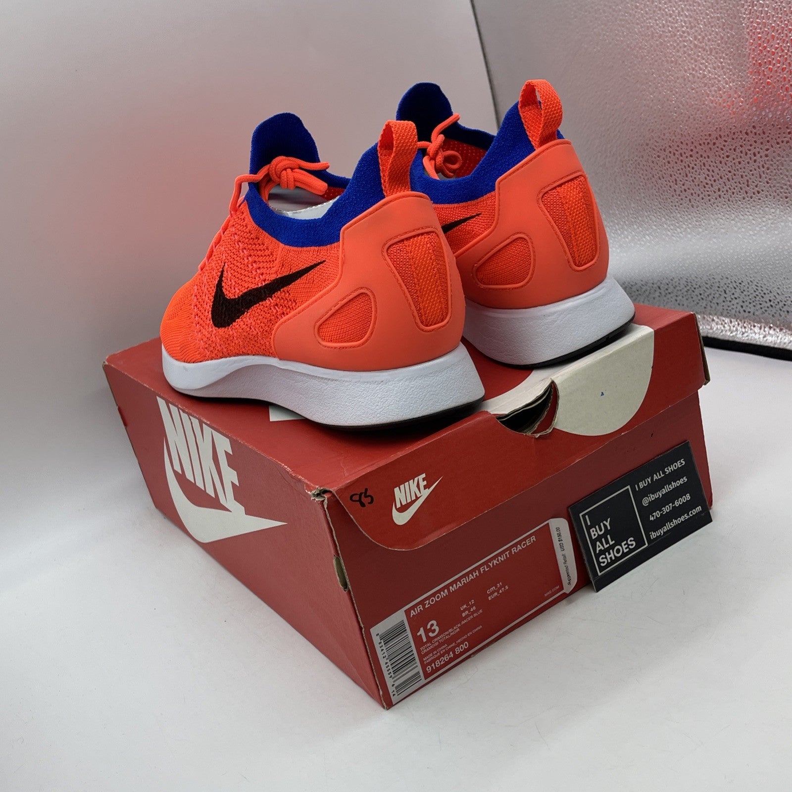 Size 13 - Nike Air Zoom Mariah Flyknit Racer Total Crimson Suede (918264-800)