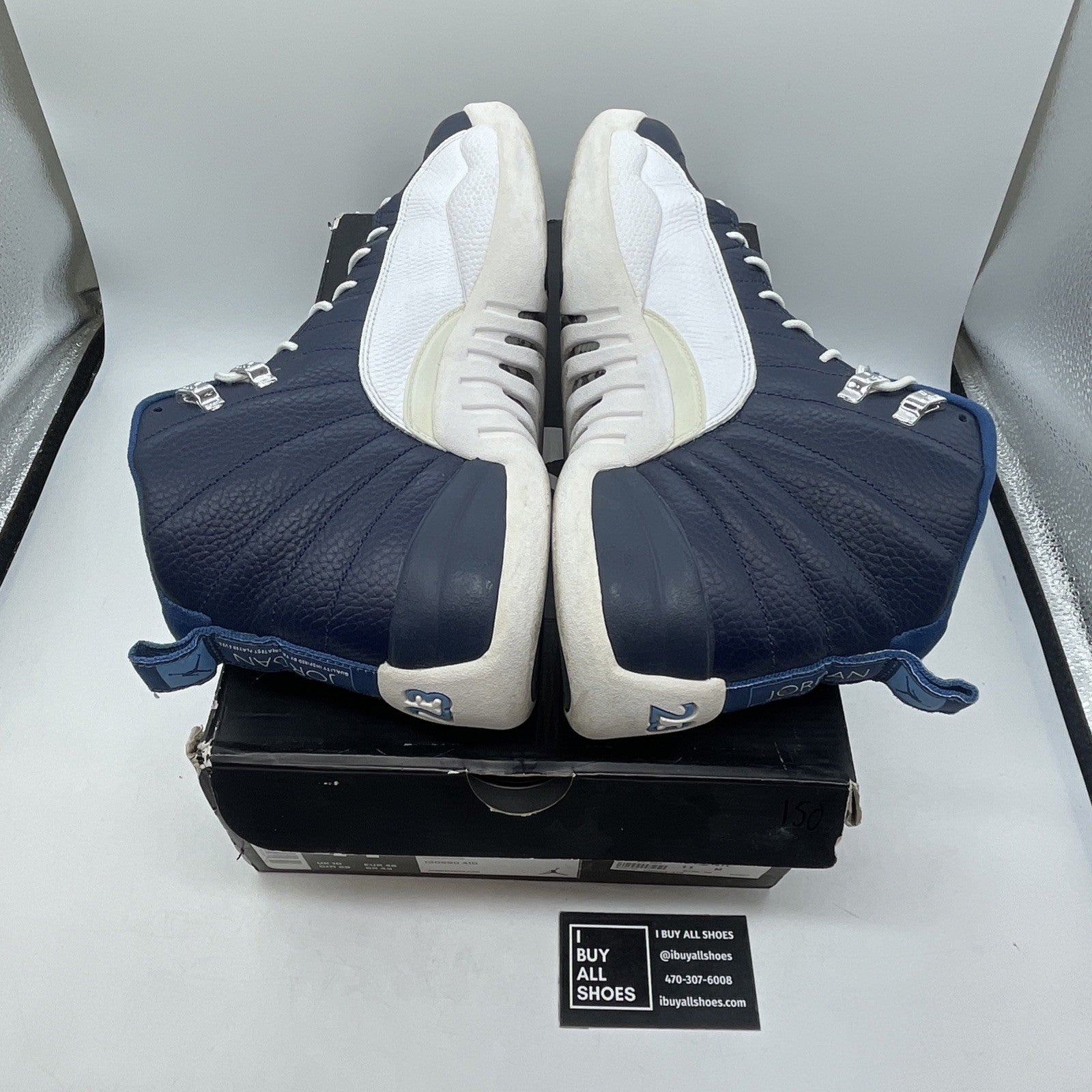 Size 11 - Air Jordan 12 Retro 2012 Obsidian Blue White Leather (130690-410)