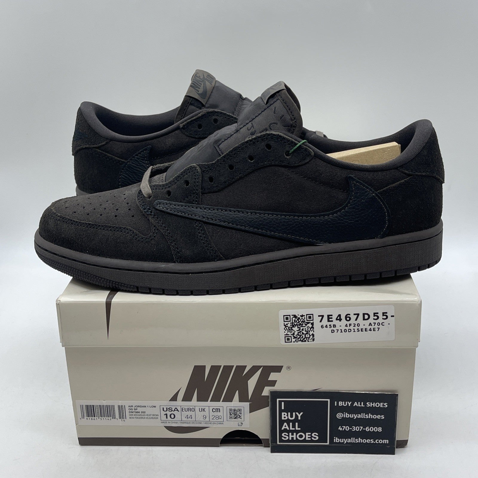 Size 10 - Travis Scott x Air Jordan 1 Retro OG SP Low Velvet Brown (DM7866-202)