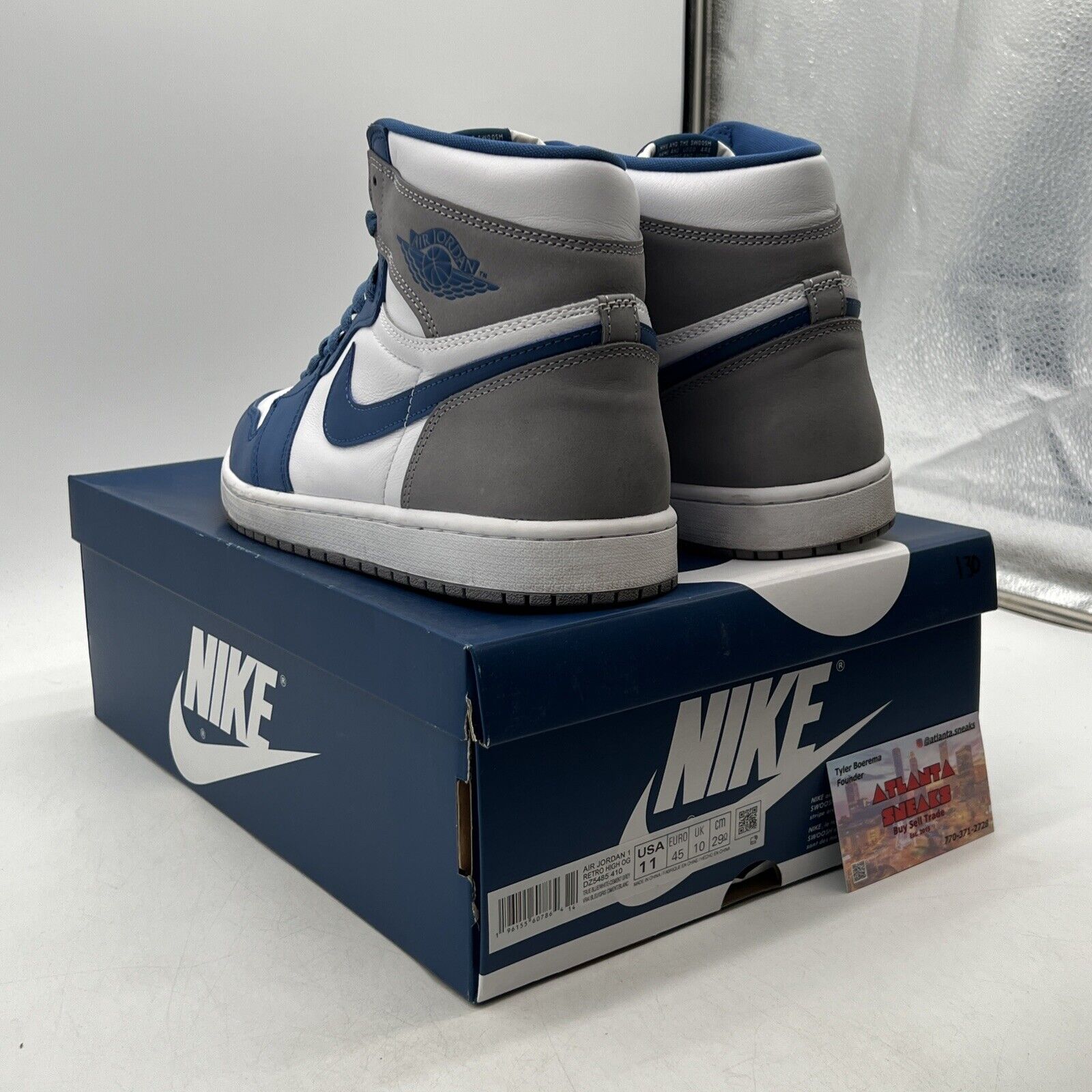 Size 11 - Jordan 1 Retro OG High True Blue White Grey (DZ5485-410)