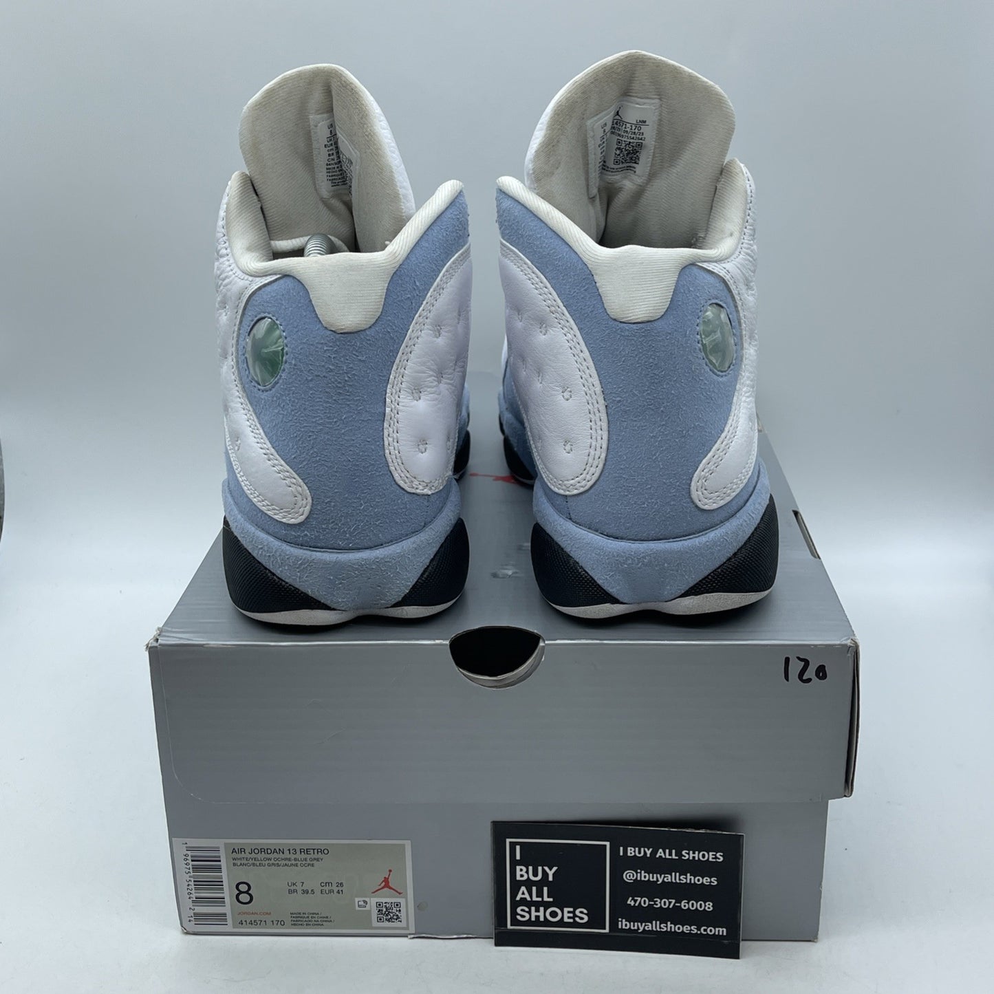 Size 8 - Air Jordan 13 Retro Blue Grey White Suede Leather (414571-170)