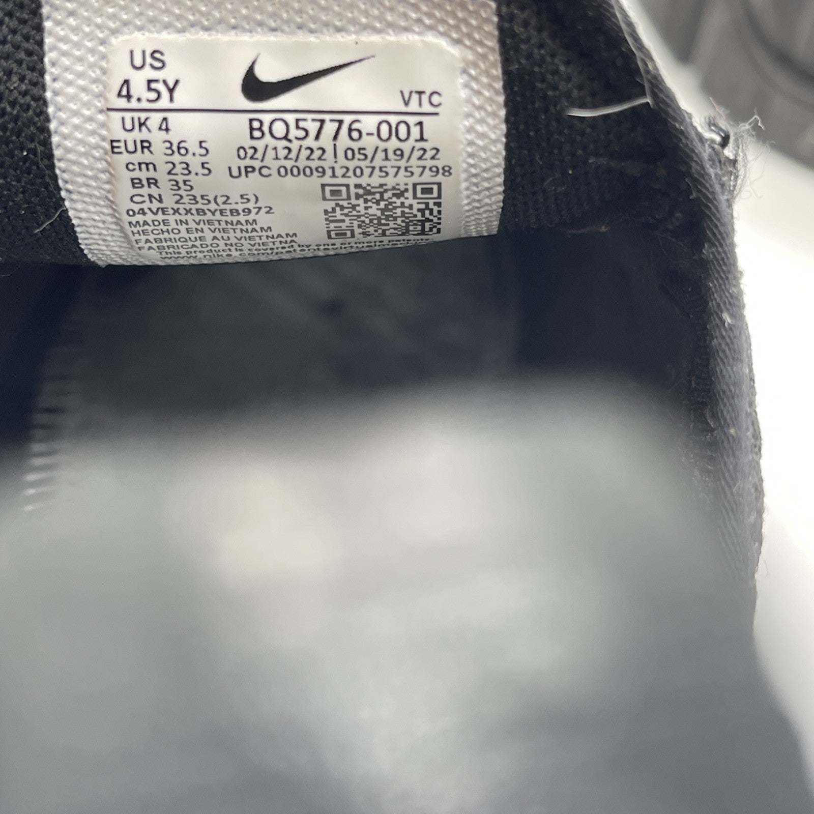 Size 4.5Y - (GS) Nike Air Max 270 Low Triple Black Suede Leather (BQ5776-001)