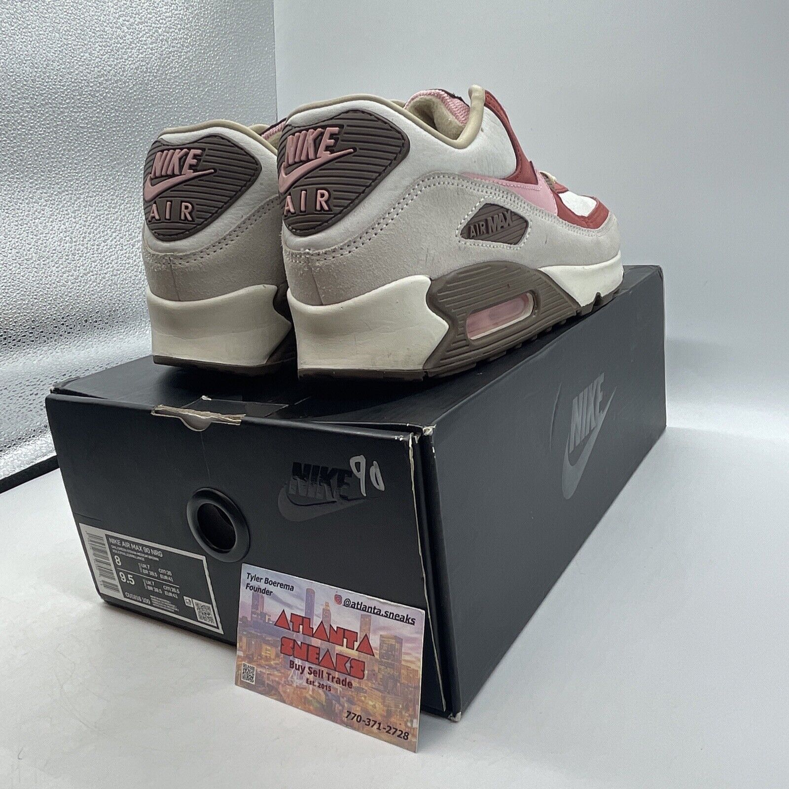 Size 8 - Nike DQM x Air Max 90 2021 Bacon Red Tan Pink Suede (CU1816-100)