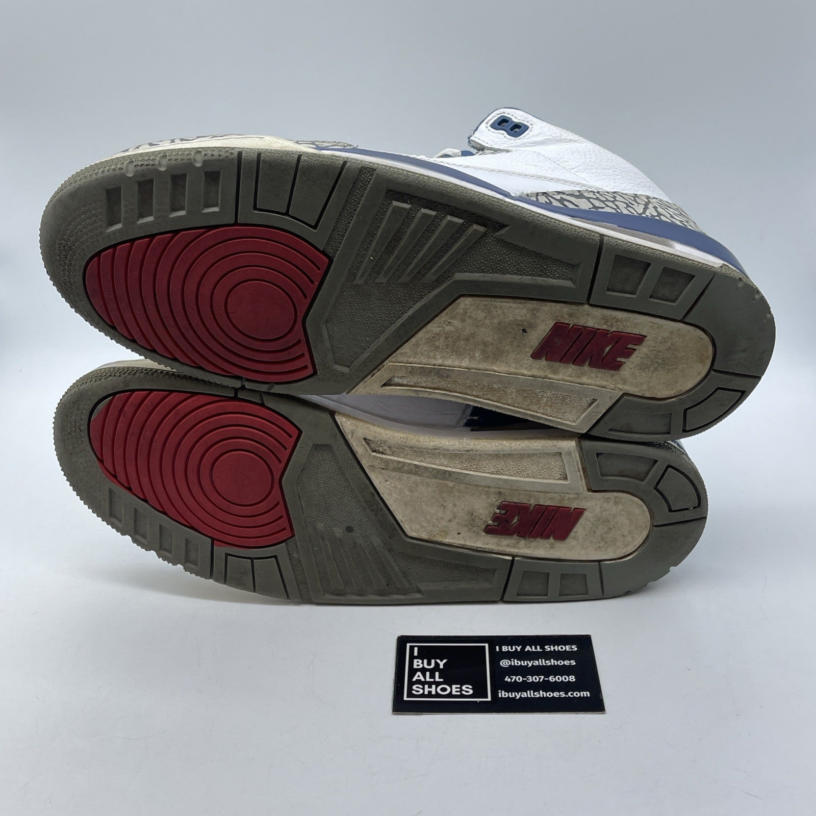 Size 11 - Jordan 3 Retro OG Mid True Blue White Grey Suede Leather (854262-106)