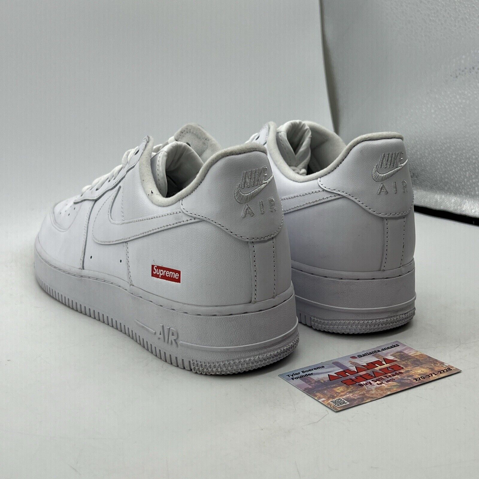 Size 11.5 - Nike Air Force 1 x Supreme Low Box Logo - White (CU9225-100)